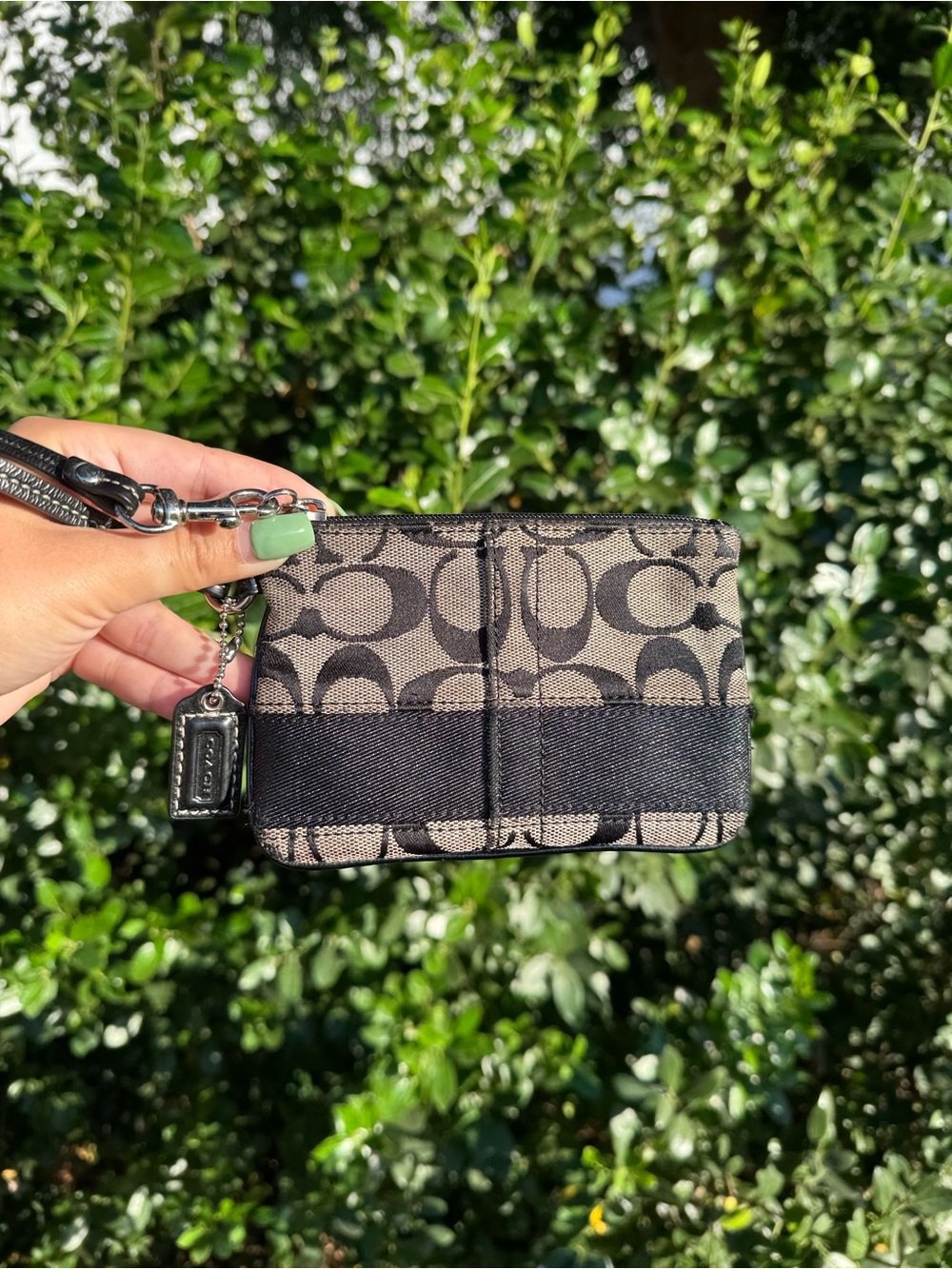 Coach Signature Canvas Black Wristlet